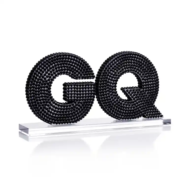 Produktové foto trofeje, křišťálové logo, GQ